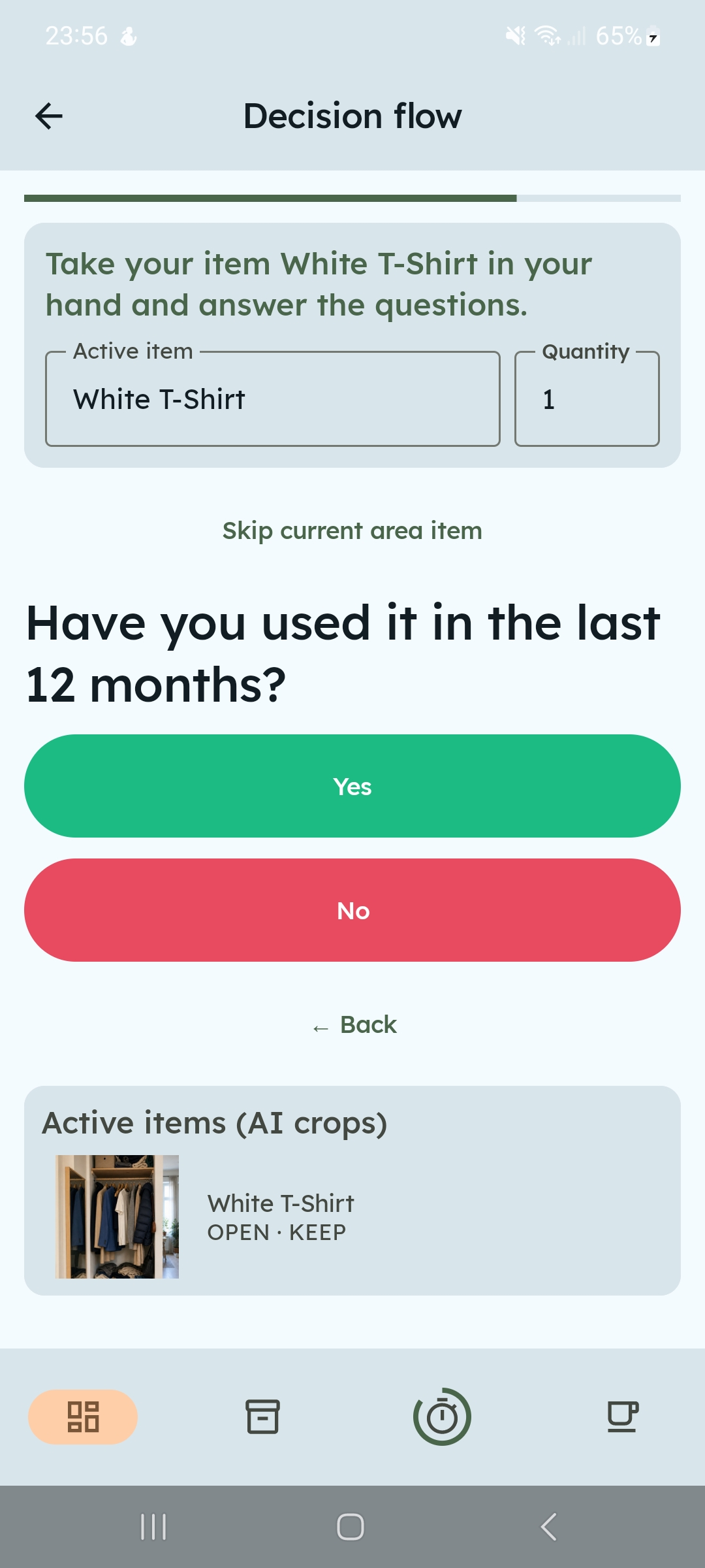 ClutterFlow decision support screenshot